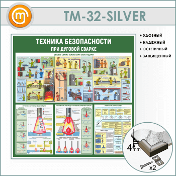 Стенд «Техника безопасности при дуговой сварке» (TM-32-SILVER)